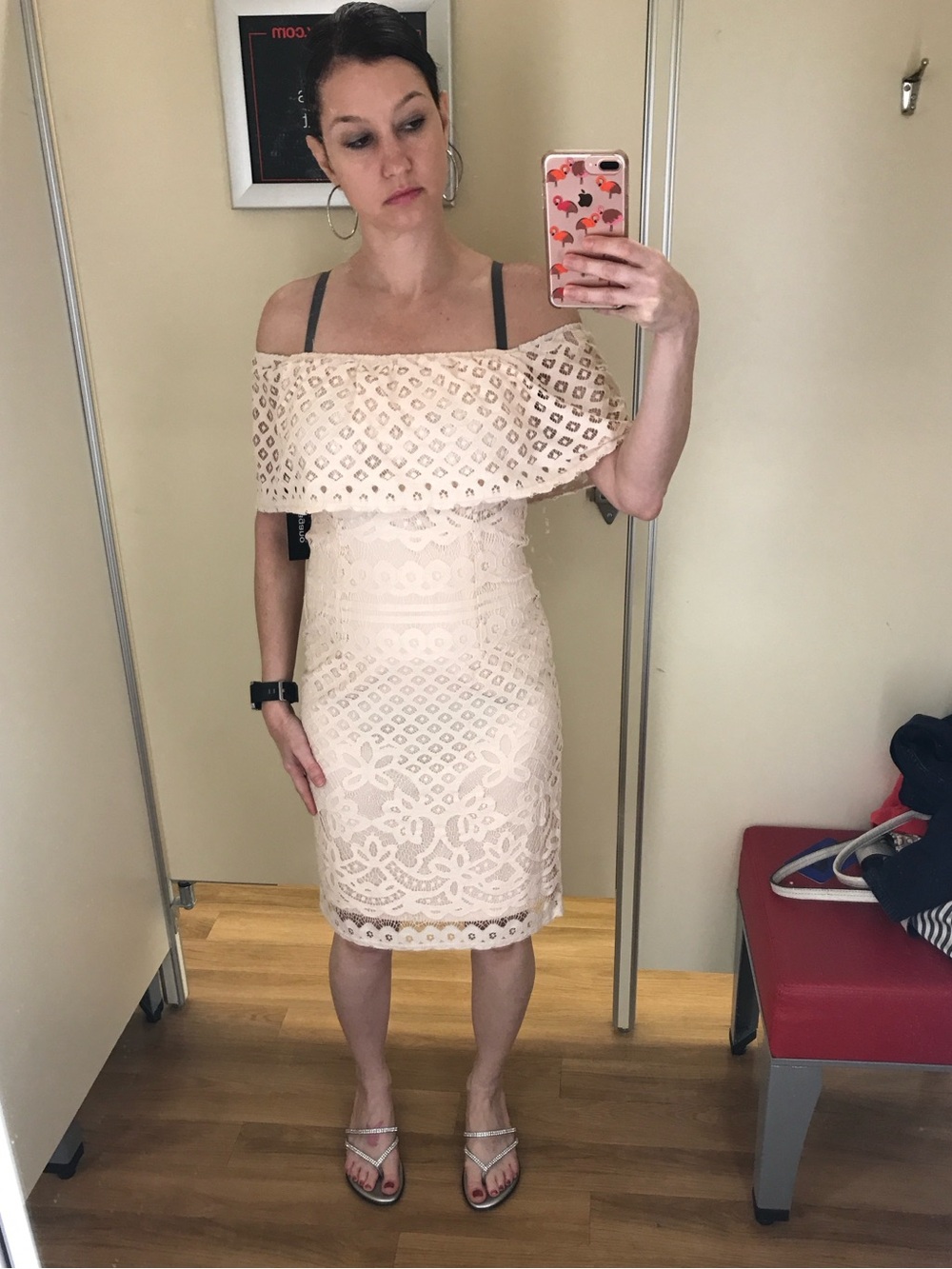 Baby pink off shoulder dress